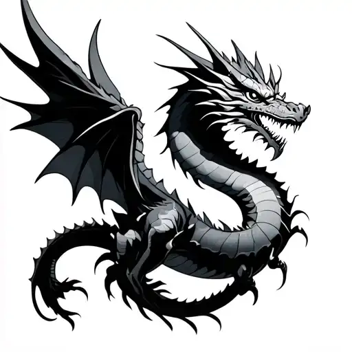 "Shahroz" Dragon Flying tattoo design idea