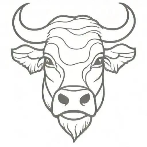 black bull face tattoo design idea