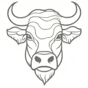 black bull face tattoo design idea