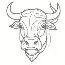 black bull face tattoo design idea