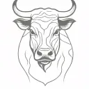 black bull face tattoo design idea