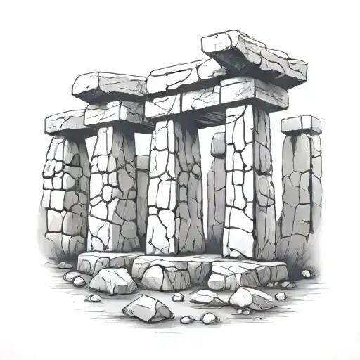 druids fire stonehenge tattoo design idea