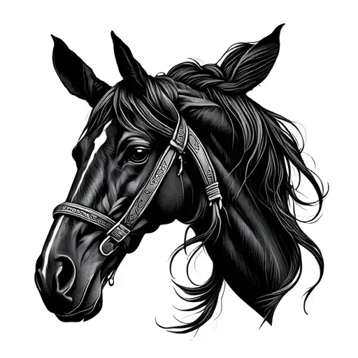 a fine line horse shoe tattoo design idea