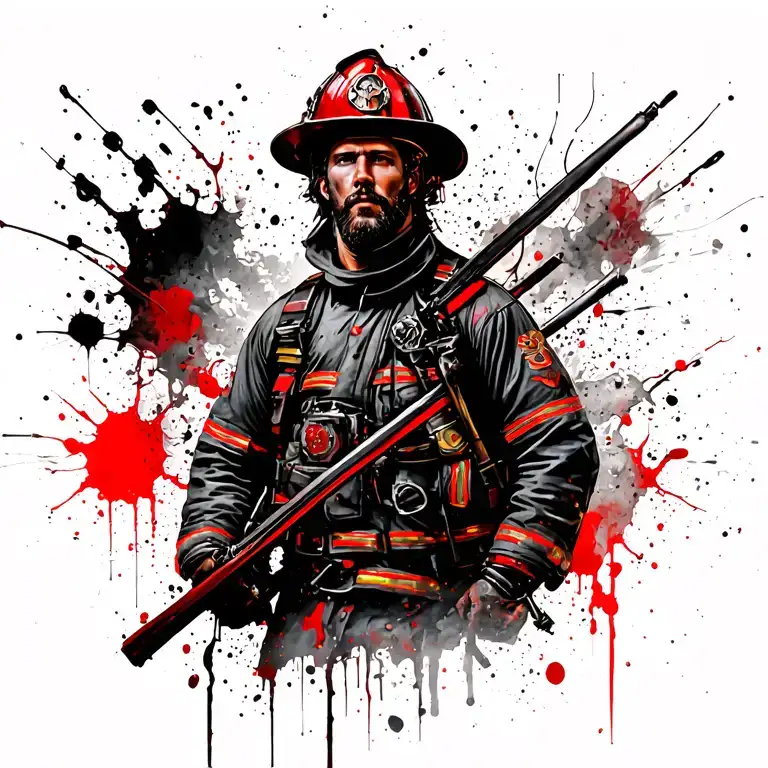 Saint Florian firefighter tattoo design idea