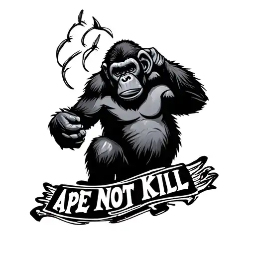 Ape Not Kill Ape tattoo design idea