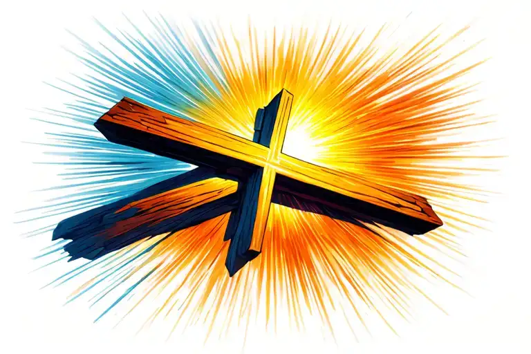 Religious Cross in Sunlight tattoo design idea