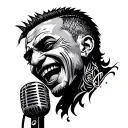Asura singing with mic Chester Bennington tattoo design idea