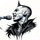 Asura singing with mic Chester Bennington tattoo design idea