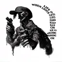 "when life gets hard keep on marching on" tattoo by the artist $uicideboy$ tattoo design idea