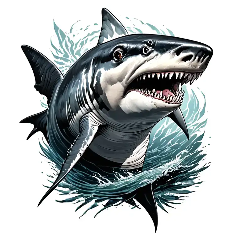 unique shark in Belize  tattoo design idea