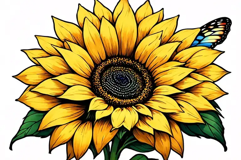 butterfly sunflower memorial tattoo tattoo design idea