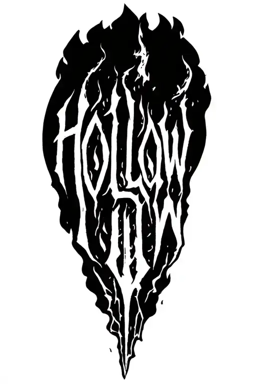 "HOLLOW" dark souls bonfire tattoo design idea