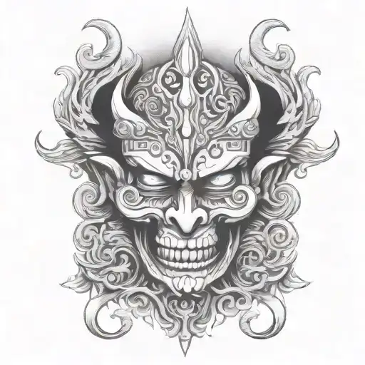 tribal , dark, evil hear no evil tattoo design idea
