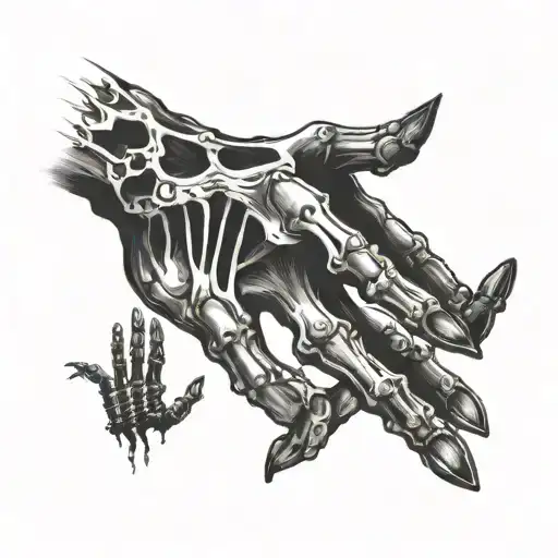 Eating Disorder awareness with a skeleton hand tattoo design idea