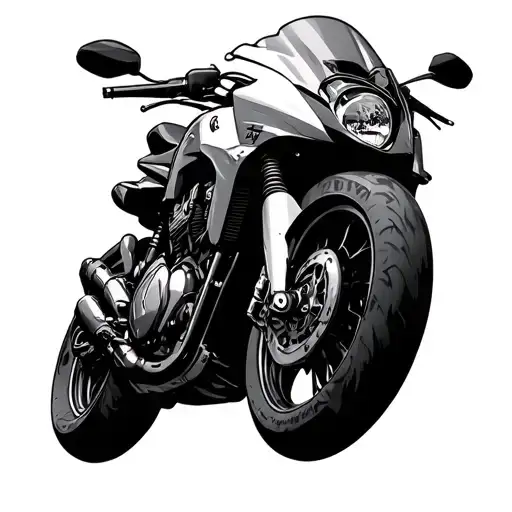 Moto Naket and Earth Road Vista Bosque tattoo design idea