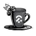 video game logos leaning on the cup tattoo design idea