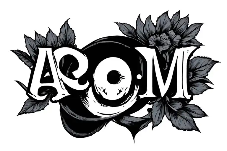 A C M and square and writing pencil tattoo design idea