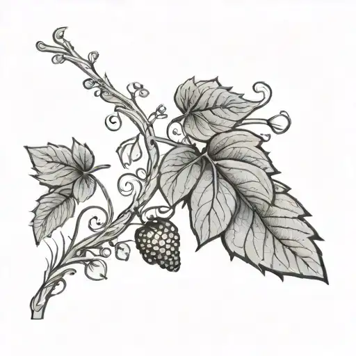 delicate strawberry vine thin long tattoo design idea
