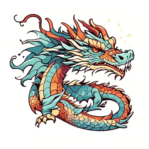 dragon never give up tattoo design idea