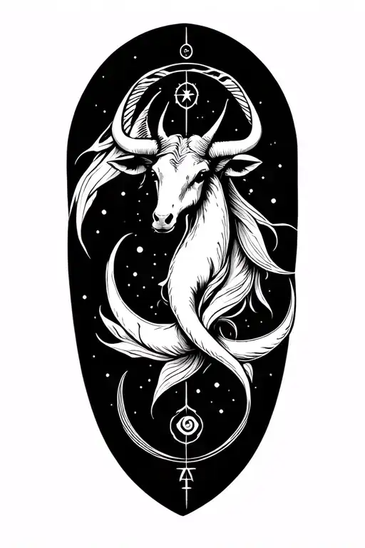 Taurus Aquarius Pisces zodiac sign tattoo design idea