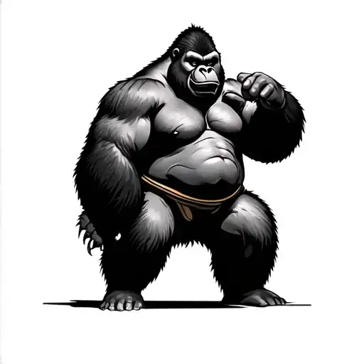 sumo gorilla tattoo design idea