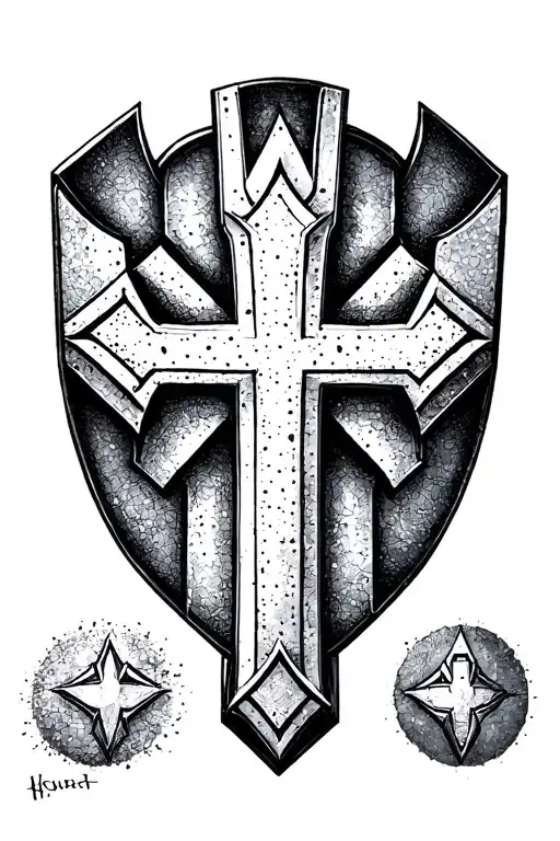 Orthodox Cross, shield, autobot logo tattoo design idea