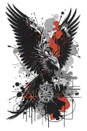 scorpion eagle phoenix 77 tattoo design idea