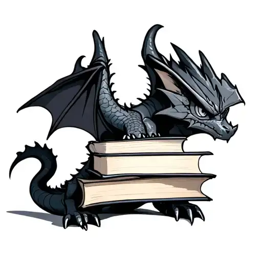 Book Dragon toothless night fury curled tattoo design idea