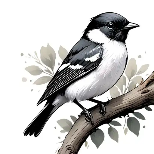 Willy Wagtail tattoo design idea