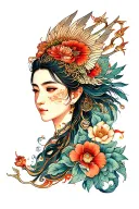 Create a tattoo that use a composition of elements to represent freedom, zodiac, Sagittarius, transition, life  tattoo design idea