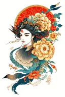 Create a tattoo that use a composition of elements to represent freedom, zodiac, Sagittarius, transition, life  tattoo design idea