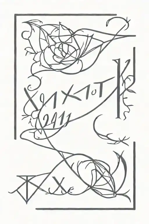 A tattoo on the back of the tricep with these verse refrences only with roman numeralXIX:XIV - 19:14 and X:XIII - 10:13. tattoo design idea