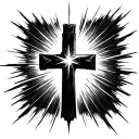 Cross With Light Rays tattoo design idea