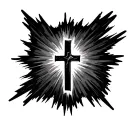 Cross With Light Rays tattoo design idea