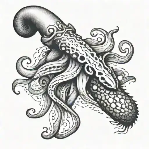squid wrapped around collarbone tattoo design idea