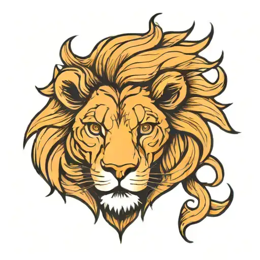 2024 + cute lion head tattoo design idea