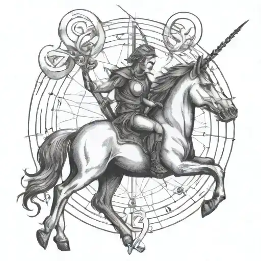 Sagittarius And Capricorn symbol merged tattoo design idea