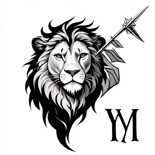 Leo and Sagittarius Combined "M" and "Y" tattoo design idea