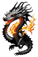 really really really really cool dragon with fire coming out of its mouth tattoo design idea