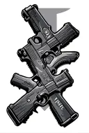 Army military police cross pistols crossing each other tattoo design idea