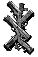 Army military police cross pistols crossing each other tattoo design idea