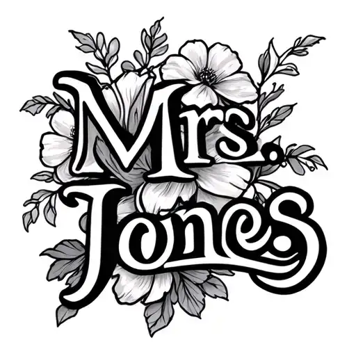 "Mrs. Jones" flowers tattoo design idea