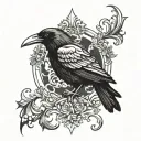 gothic raven tattoo design idea