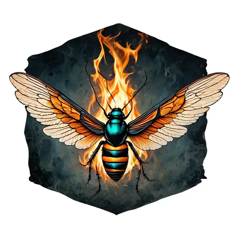 I'm a winged insect, you're a funeral pyre tattoo design idea
