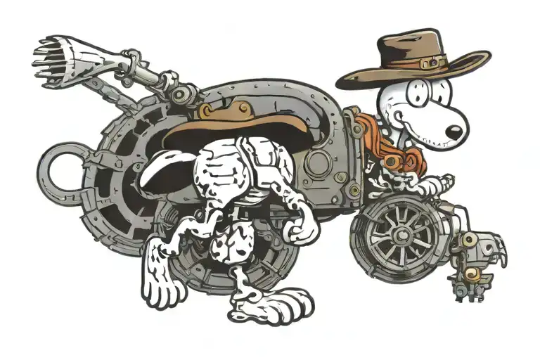 cowboy snoopy tattoo design idea