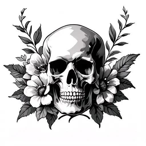 tryzub with flowers wrapped around it no skull just the ukrainian symbol tattoo design idea