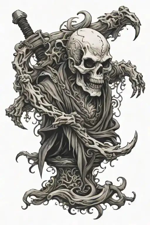 Shinigami god of dead tattoo design idea