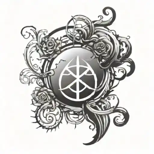suicide survivor symbol merged tattoo design idea