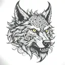 fenrir viking norse wolf tattoo design idea