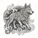 fenrir viking norse wolf tattoo design idea